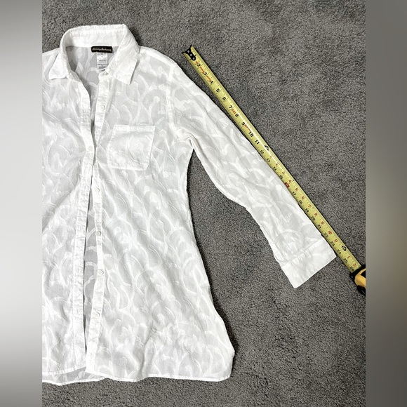 TommyBahama Swim cover up - white cotton button down - size medium - Picture 8 of 12